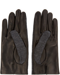 Lanvin Grey Wool Leather Gloves