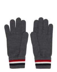 Moncler Grey Wool Stripe Gloves