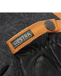 Hestra Tricot Panelled Leather Gloves