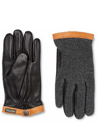 Hestra Tricot Panelled Leather Gloves