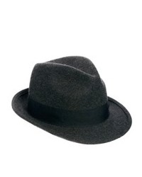 Asos Trilby Hat In Gray Wool