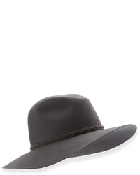 Rag & Bone Wide Brim Wool Felt Fedora Hat Brown