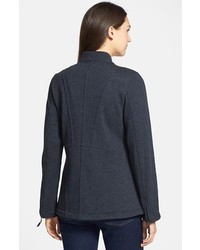 Eileen Fisher Asymmetrical Zip Wool Blend Shaped Jacket
