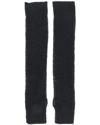 Charcoal Wool Long Gloves