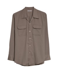 Our Legacy Poco Tech Wool Snap Front Shirt
