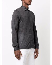 Dell'oglio Pointed Collar Merino Wool Shirt