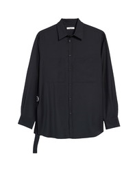 Valentino Side Tie Wool Mohair Button Up Shirt