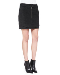 Charcoal Wool Mini Skirt
