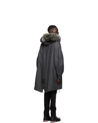 Mr and Mrs Italy Grey Nick Wooster Edition Wool Parka