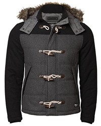 Dissident Parka Jacket Fur Hood Padded Wool Mix Designer Short Coat