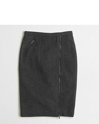 J.Crew Factory Asymmetrical Zip Pencil Skirt In Wool