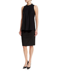 Theory Hemdall B Continuous Pencil Skirt Black