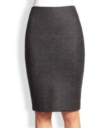 Armani Collezioni Herringbone Jersey Pencil Skirt