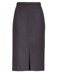 Max Mara Nanna Leather Trim Wool Pencil Skirt
