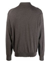 Auralee Long Sleeve Knitted Wool Polo