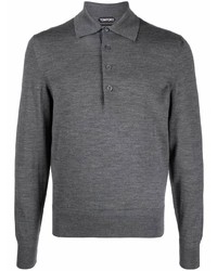 Tom Ford Long Sleeve Wool Polo Shirt
