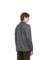 Sunspel Grey Wool Cashmere Twin Pocket Jacket