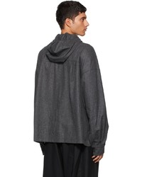 Hyein Seo Grey Wool Hooded Shirt