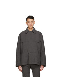Cornerstone Grey Wool Paneled Jacket