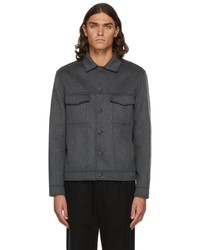 Theory Grey Wool Trucker Jacket