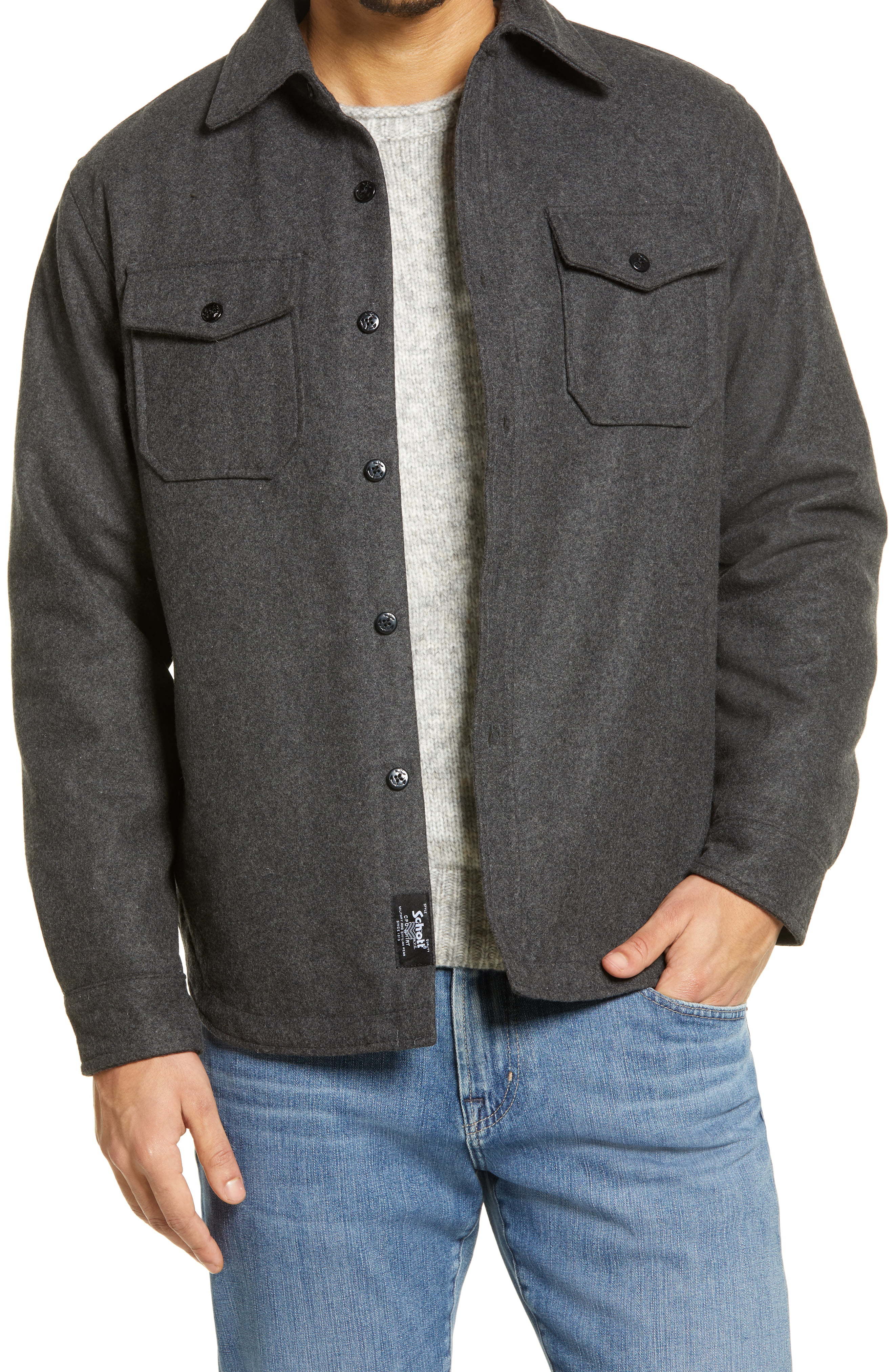 Schott NYC Wool Blend Overshirt, $140 | Nordstrom | Lookastic