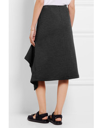 Marni Double Faced Wool Blend Jersey Skirt Gray