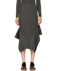 Stella McCartney Gray Panelled Mid Length Skirt
