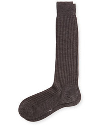 Pantherella Over The Calf Ribbed Merino Wool Socks