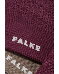 Falke Set Of Two Armour Textured Wool Blend Socks Gray
