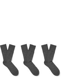 Falke Three Pack Airport Mlange Stretch Wool Blend Socks