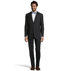 Canali Charcoal Wool 2 Button Suit With Flat Front Pants