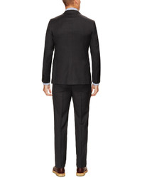 Charcoal Wool Flannel Tic Weave Slim Fit Suit