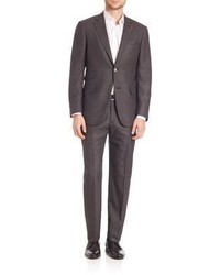 Isaia Charcoal Wool Suit