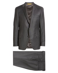 Hickey Freeman Classic Fit Solid Wool Suit In Charcoal At Nordstrom