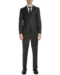 Thom Browne Classic Two Piece Wool Suit Dark Gray