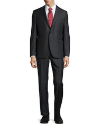 Neiman Marcus Modern Fit Neat Two Piece Suit Charcoal