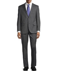 Neiman Marcus Slim Fit Two Piece Wool Suit Gray