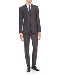 Burberry Solid Two Button Wool Suit