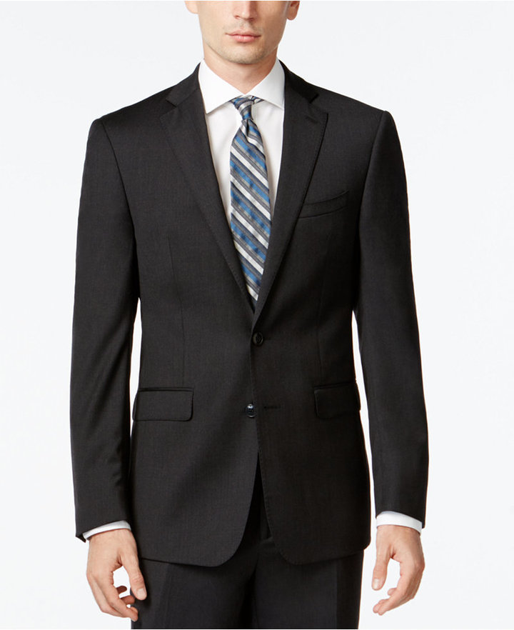 charcoal calvin klein suit