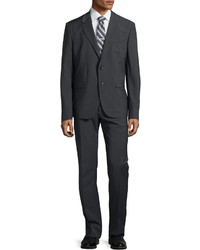 Just Cavalli Two Button Merino Wool Suit Dark Charcoal