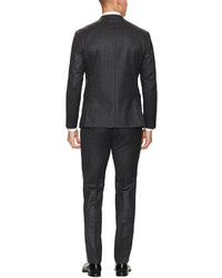Z Zegna Charcoal Brushed Wool Suit