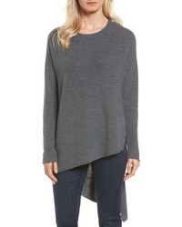 Eileen Fisher Asymmetrical Merino Wool Pullover