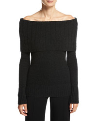 A.L.C. Monica Off The Shoulder Wool Blend Sweater Charcoal