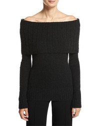 A.L.C. Monica Off The Shoulder Wool Blend Sweater Charcoal