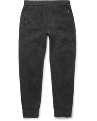 Solid Homme Tapered Mlange Wool And Cotton Blend Sweatpants