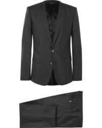 Dolce & Gabbana Charcoal Slim Fit Virgin Wool And Silk Blend Three Piece Suit
