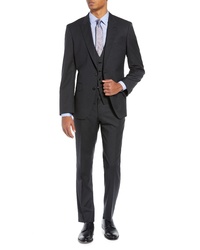 BOSS Helward Fit Solid Three Piece Wool Suit