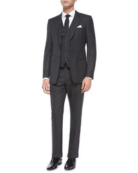 Burberry Prince Of Wales Three Piece Suit Charcoal