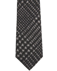 Emporio Armani 55cm Prince Of Wales Wool Jersey Tie