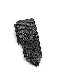 Armani Collezioni Wool Knit Tie Dark Grey